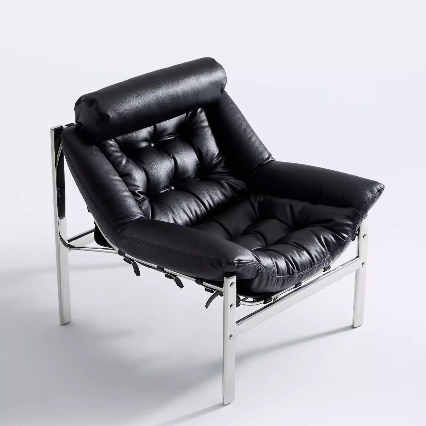 Bauhaus Style Lounge Chair Genuine Leather Designer Single Sofa