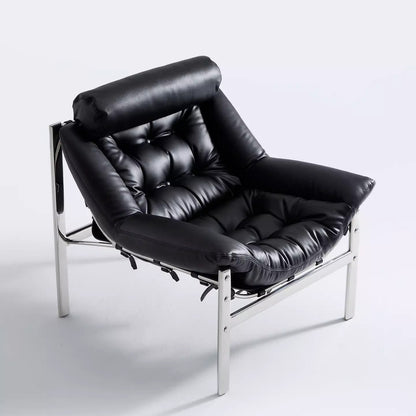 Bauhaus Style Lounge Chair Genuine Leather Designer Single Sofa