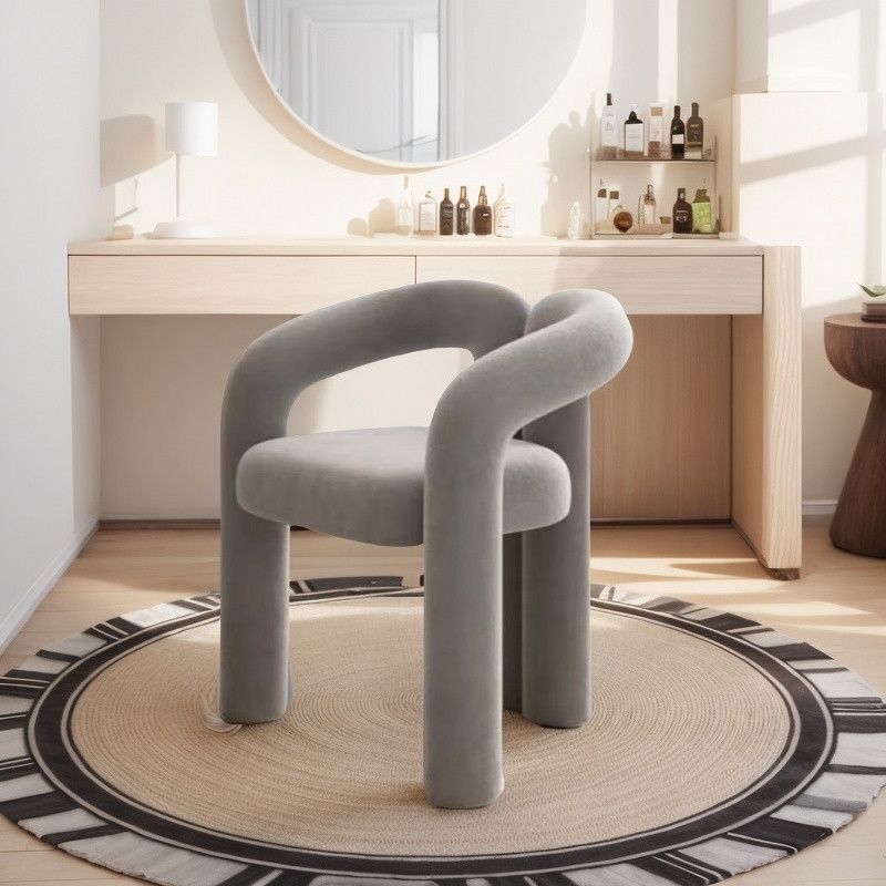 Cream Luxury Dressing Chair – Modern Minimalist Designer Makeup Chair with Backrest