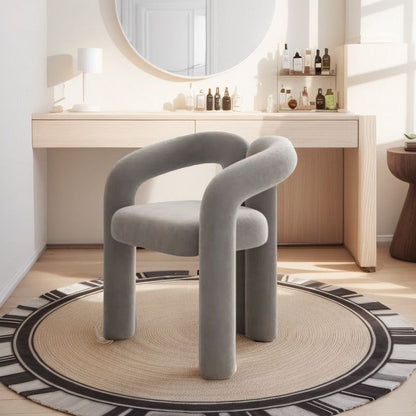 Cream Luxury Dressing Chair – Modern Minimalist Designer Makeup Chair with Backrest