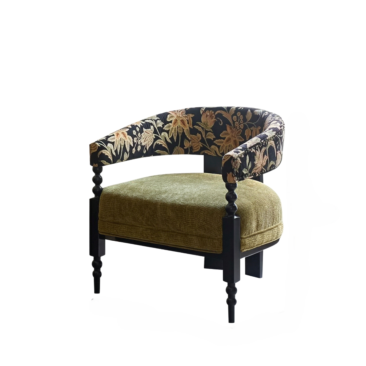 French Retro Solid Wood Lounge Chair – Timeless Elegance for Modern Living