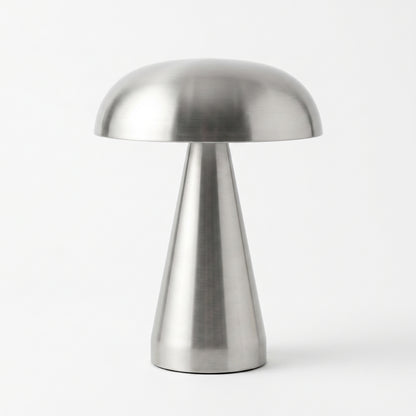 Nordic Mushroom Table Lamp – Rechargeable Stainless Steel Ambient Light