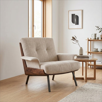 Daiki Lounge Chair – Sculptural Nordic Comfort with Architectural Elegance
