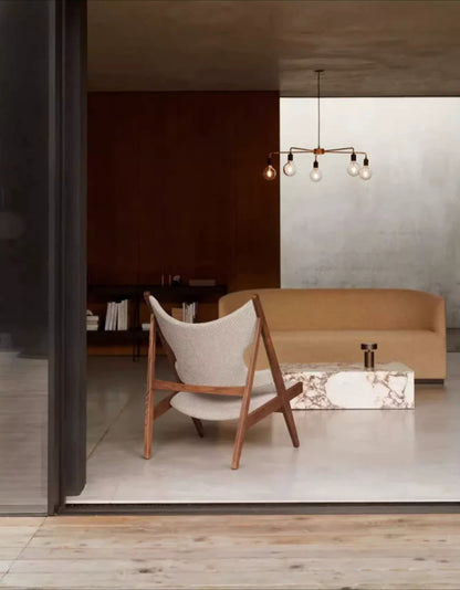 Solid Wood High-Back Lounge Chair — Minimalist Luxury & Creative Designer Style