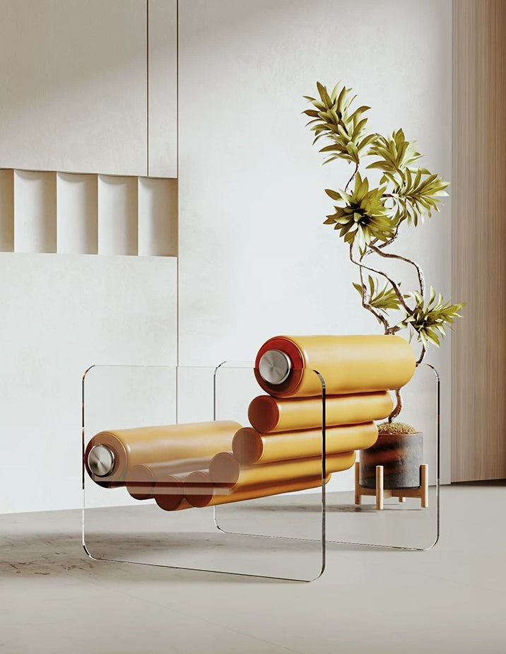 Italian Minimalist Acrylic Lounge Chair — A Transparent Fusion of Modern Design and Comfort