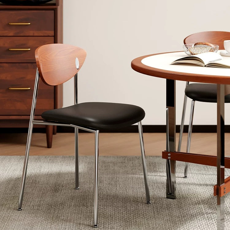 Retro Stainless Steel Lounge Chair – Mid-Century Designer Dining Seat for Cafe & Modern Home