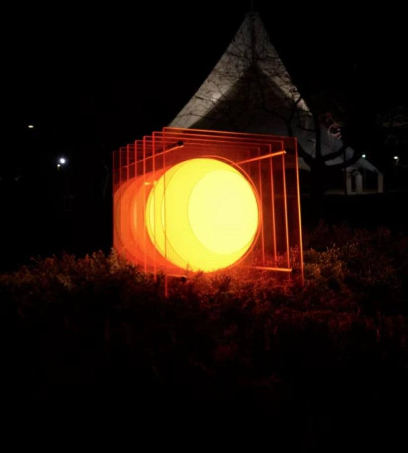 Mid-Century Layered Acrylic Table Lamp – Premium Floating Sunset Ambient Decor