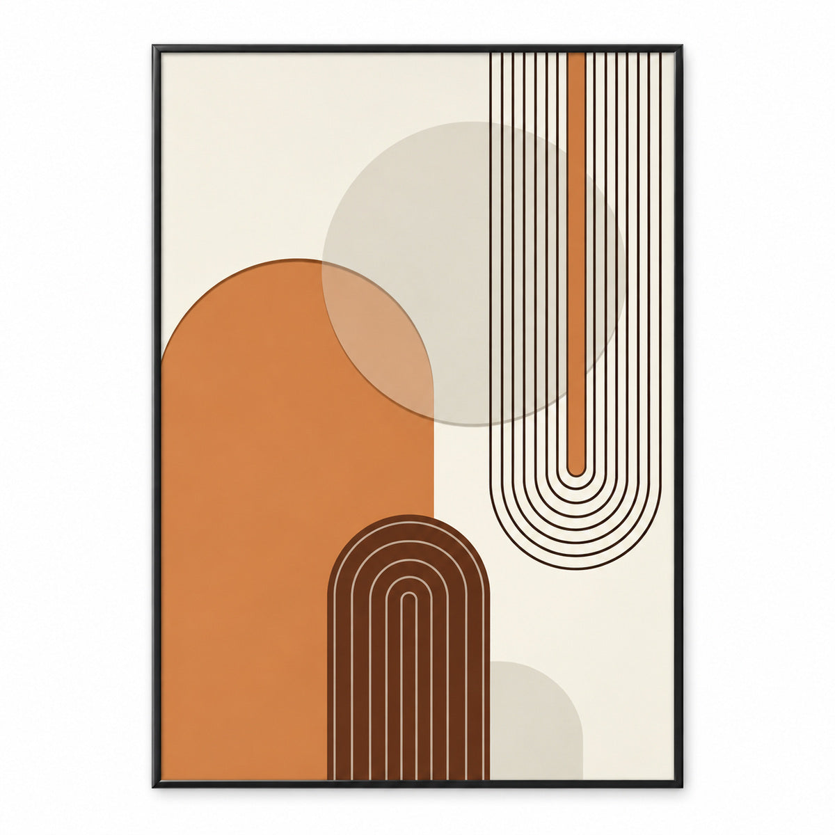 Arte da parete astratta e materica minimalista – Tela neutra con cornice in alluminio