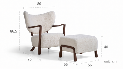 Woolf Lounge Chair – Sculptural Comfort in Soft Shearling Texture
