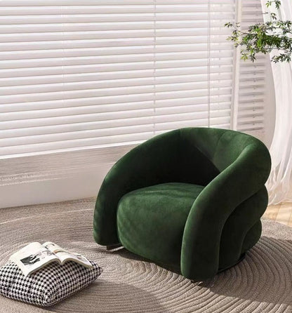 Designer Single Fabric Curved Armchair -Sleek And Comfortable Sofa