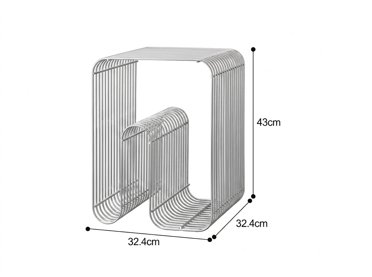 Minimalist Stainless Steel Wire Side Table – Geometry in Living