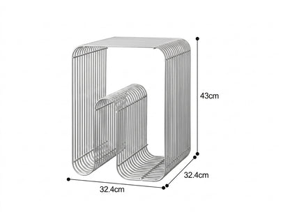 Minimalist Stainless Steel Wire Side Table – Geometry in Living