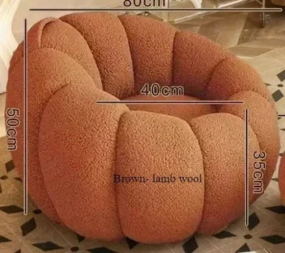 Pumpkin Bliss – Cream-Style Reclining Floor Chair for Cozy Bedrooms & Balconies