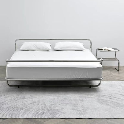 Bauhaus-style Kromvik Stainless Steel Double Bed