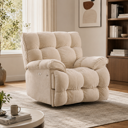 CloudNest Recliner Sofa Chair – Modern Comfort Lounge with Swivel & Massage