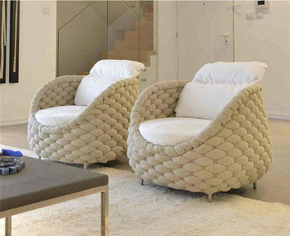 Rattan Sofa-Outdoor Wicker Patio Garden Sectional Furniture Set Loveseat for Balcony Villa