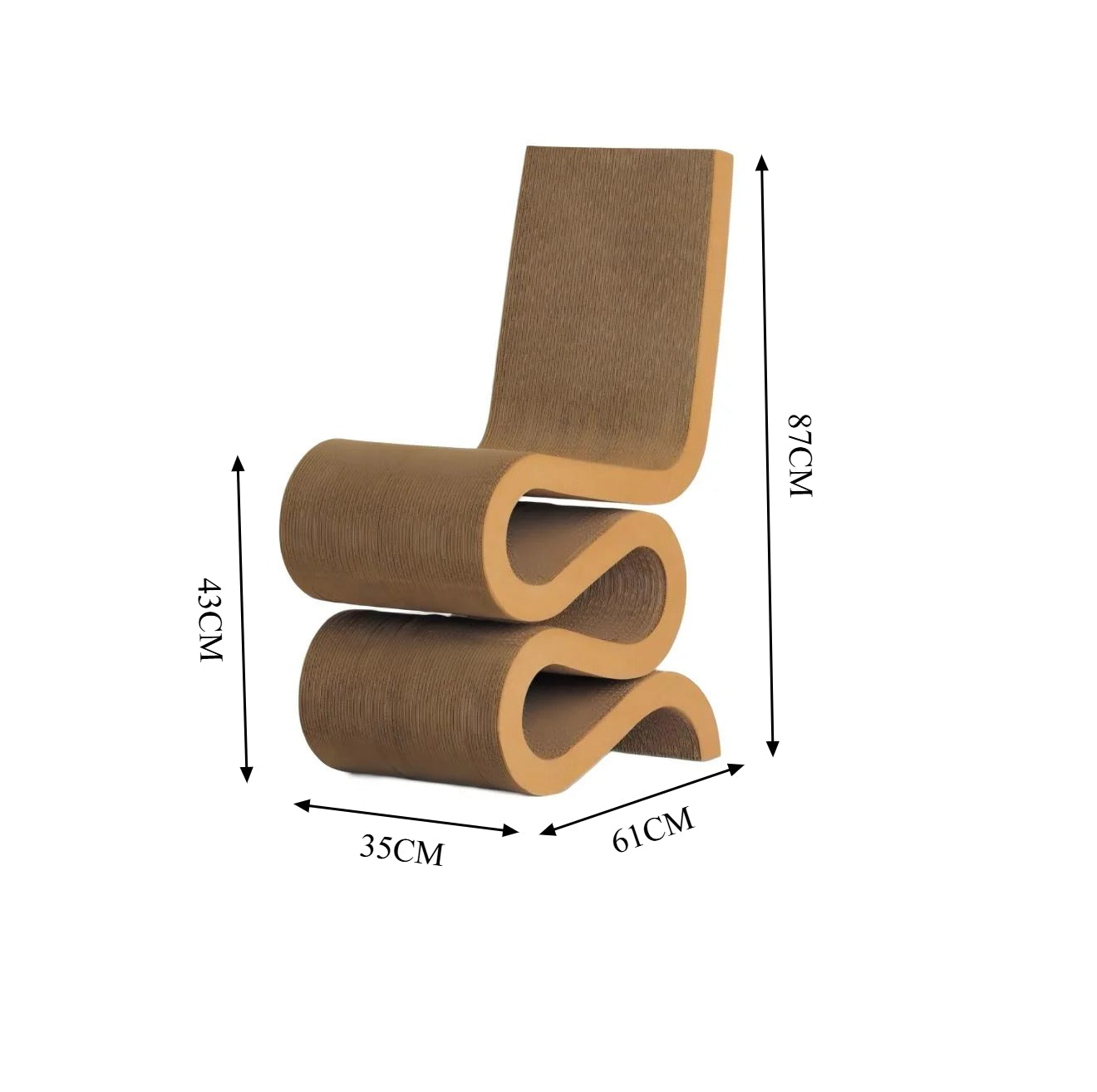 Corrugated Cardboard Wiggle Chair — A Creative Fusion of Eco-Design and Modern Form