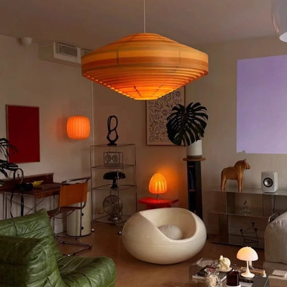 Bauhaus-Style 1003 Hans Pendant By Vaarnii– A Modern Revival of Pine Veneer & Warm Glow