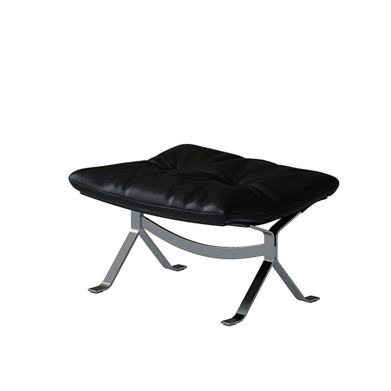 Sillón Omelette, réplica de sillón - Sillón Bauhaus de cuero italiano con respaldo ergonómico de 105° y patas de acero inoxidable
