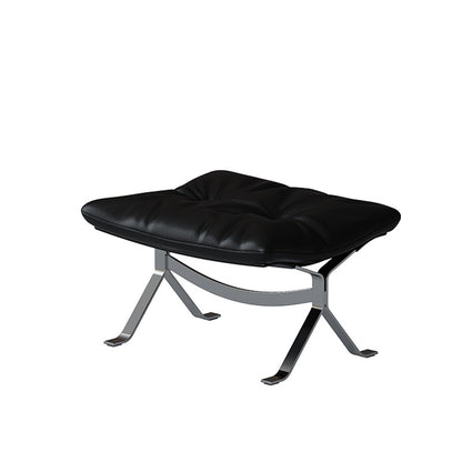 Sillón Omelette, réplica de sillón - Sillón Bauhaus de cuero italiano con respaldo ergonómico de 105° y patas de acero inoxidable