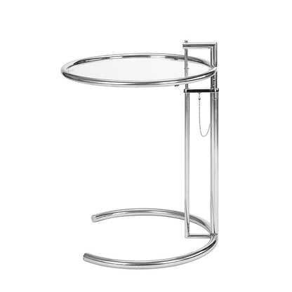 E-1027 Adjustable End Table Replica – Modern Glass & Stainless Steel Design
