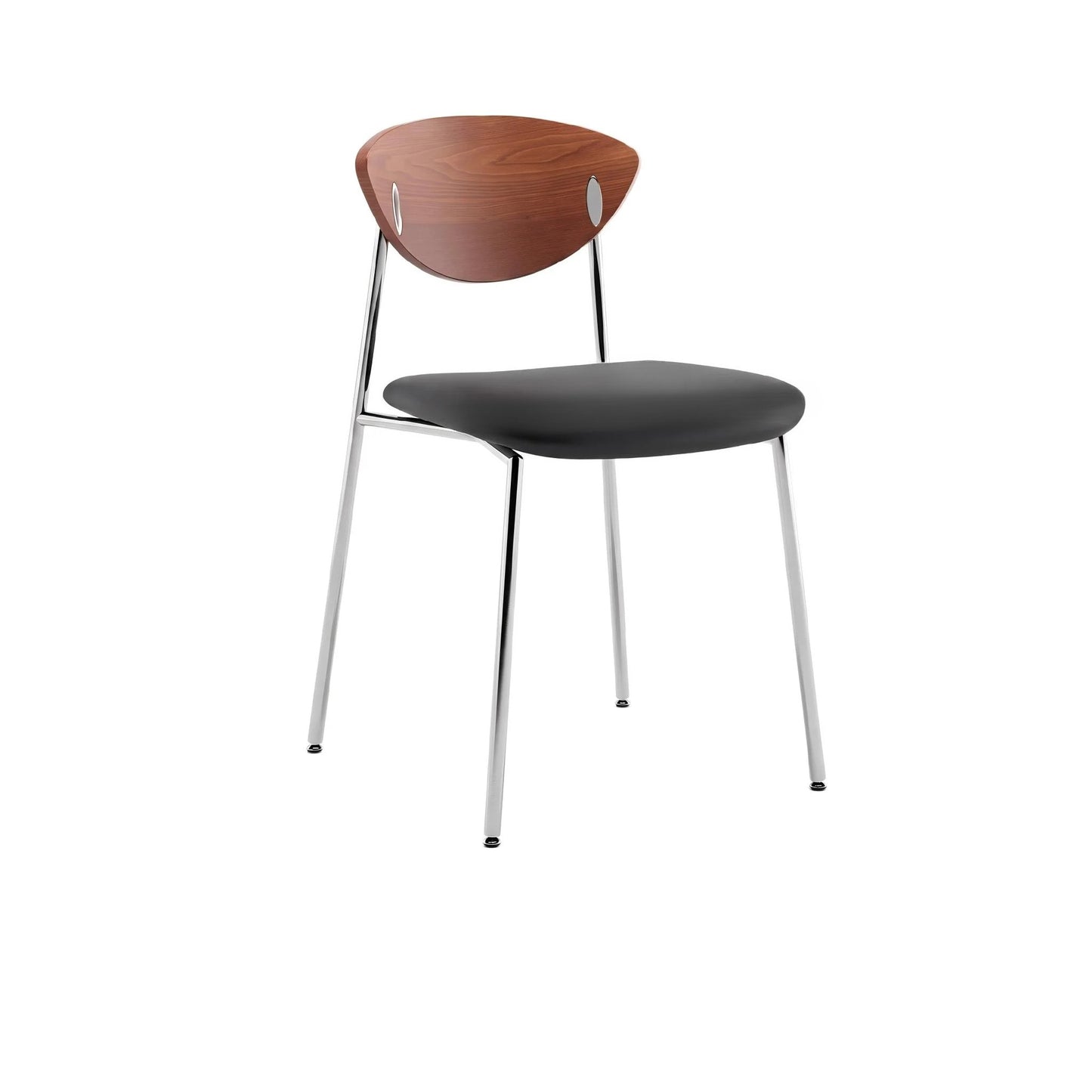 Retro Stainless Steel Lounge Chair – Mid-Century Designer Dining Seat for Cafe & Modern Home