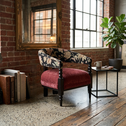French Retro Solid Wood Lounge Chair – Timeless Elegance for Modern Living