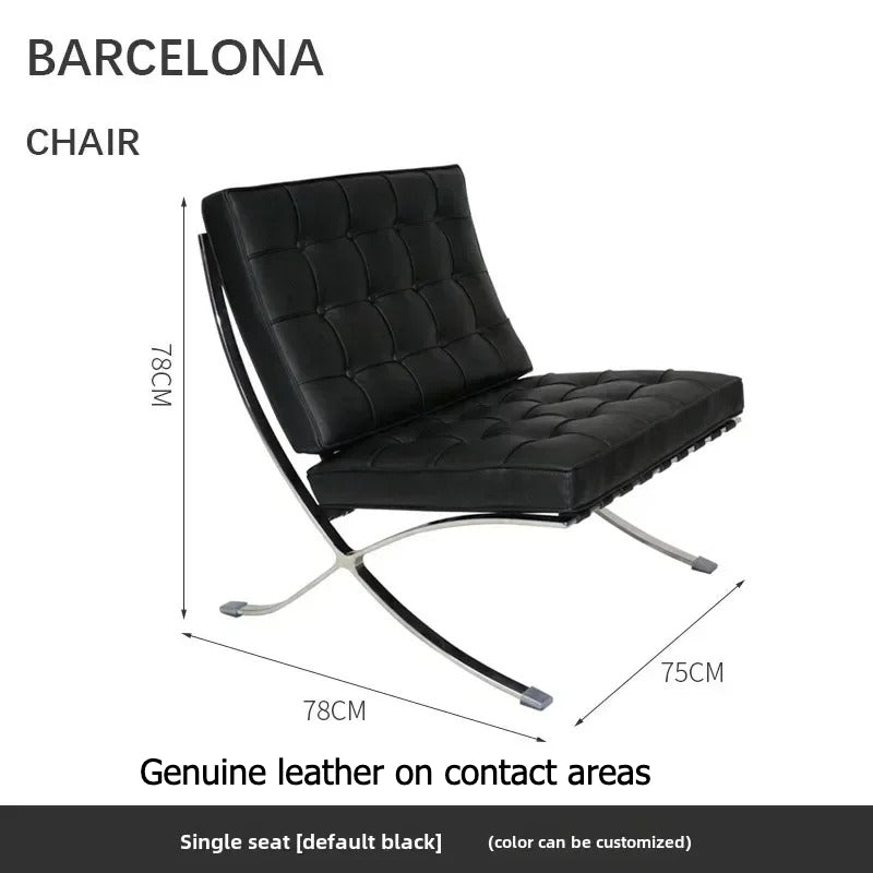 Customization Barcelona Chair – Architectural Design in Italian Leather and Stainless Steel