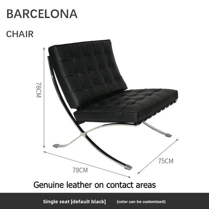 Customization Barcelona Chair – Architectural Design in Italian Leather and Stainless Steel