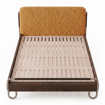 Sunnywood Upholstered Bed – Solid Wood & Chenille Vintage Platform Bed