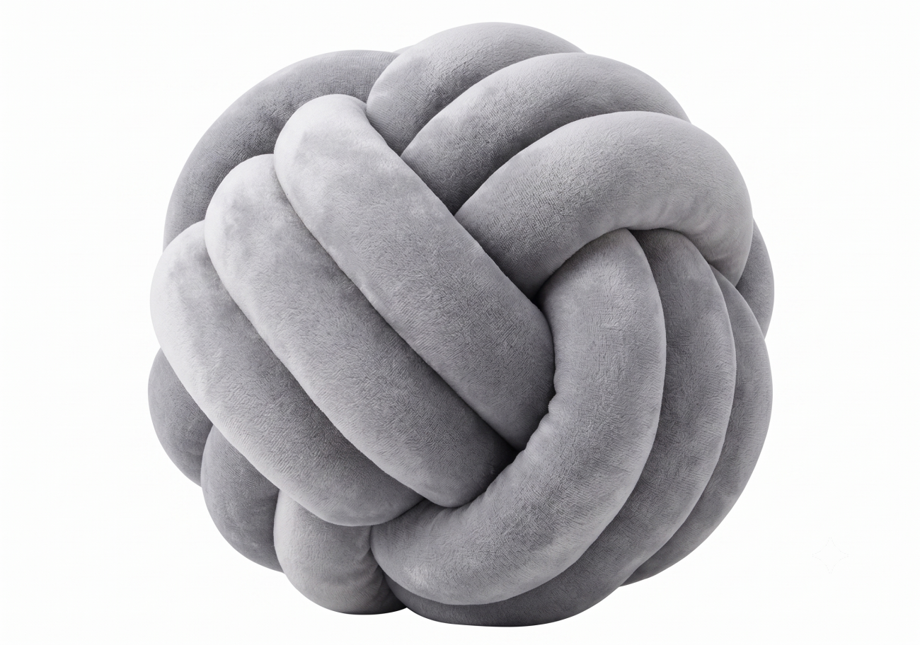 Nordic Knot Cushion – Handwoven Comfort with Sculptural Charm