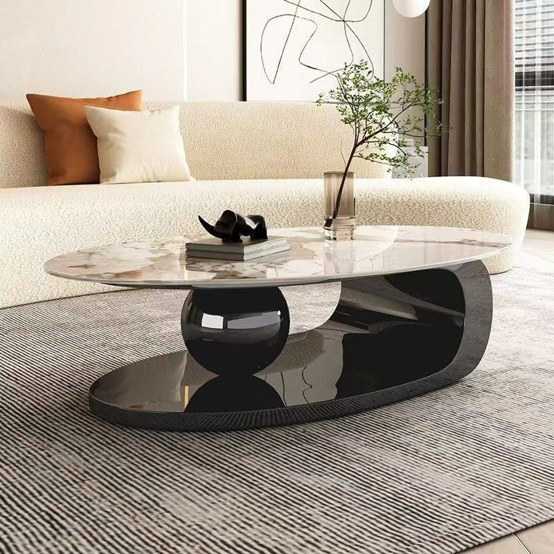 Juego de mesa de centro ovalada moderna