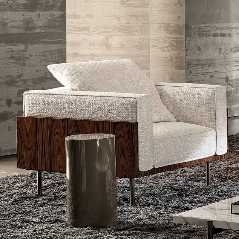 Brazilian Modernist Lounge Chair – Solid Wood & Plush Comfort