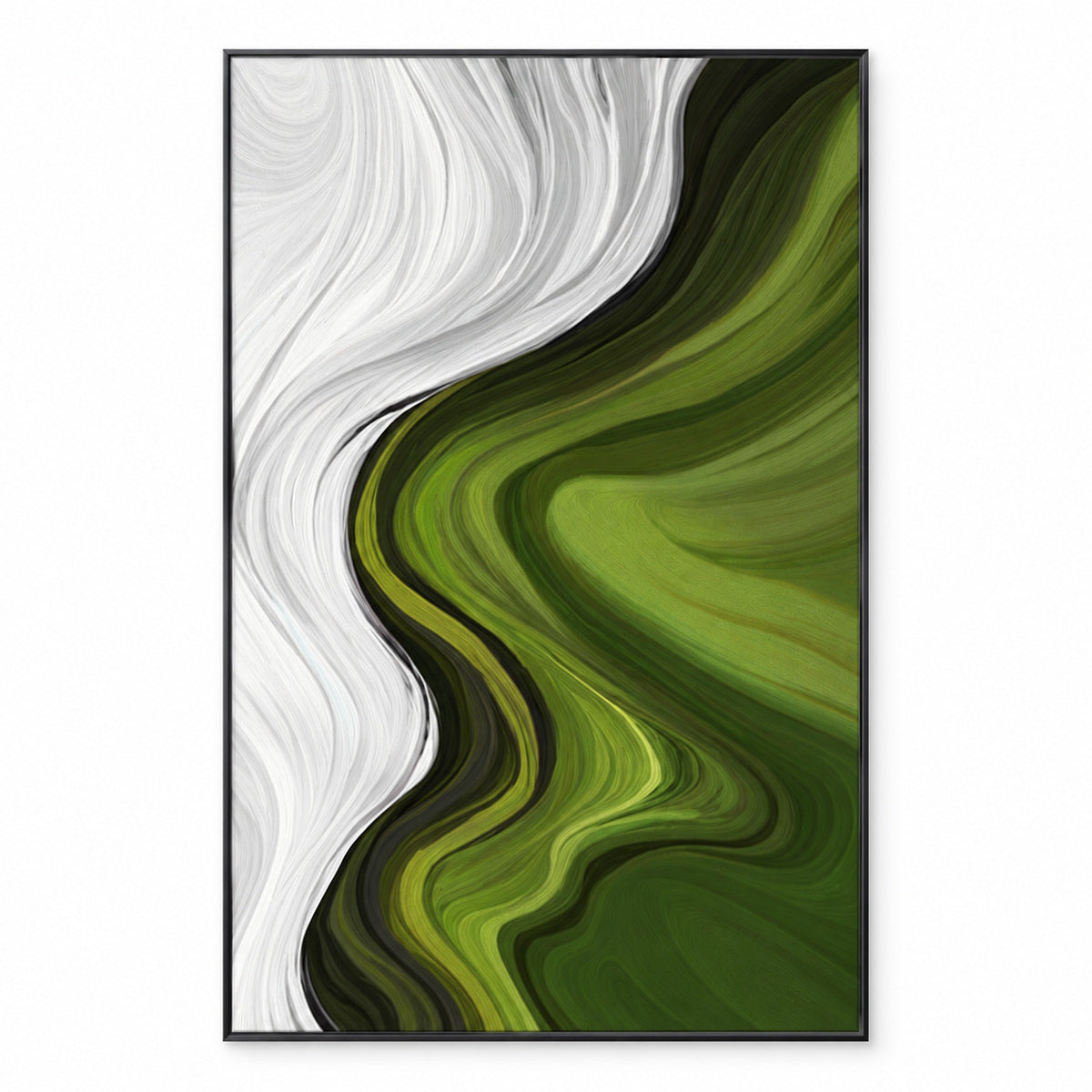 Arte da parete astratta e materica minimalista – Tela neutra con cornice in alluminio