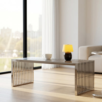 Linear Side Table – Bauhaus Stainless Steel Design