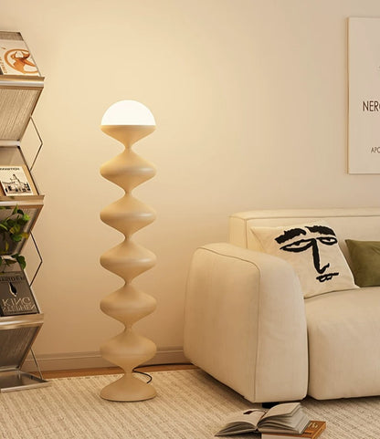 French Gourd Floor Lamp – Creative Mid-Century Design & Modern Cream Style