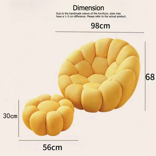 Bloom in Comfort – Pumpkin Puff Swivel Lounge Chair