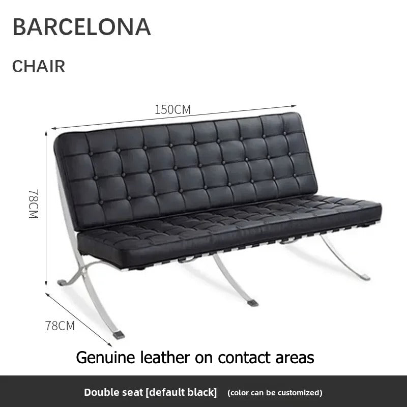 Customization Barcelona Chair – Architectural Design in Italian Leather and Stainless Steel