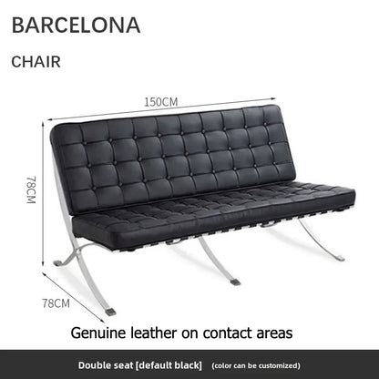 Customization Barcelona Chair – Architectural Design in Italian Leather and Stainless Steel