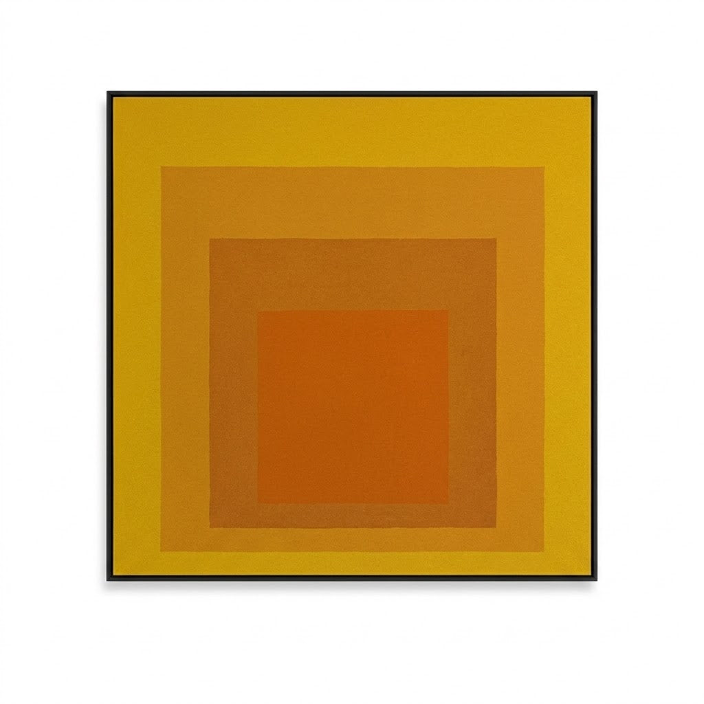 Josef Albers Inspired Bauhaus Geometric Abstract Wall Art - Layered Colour Block Print