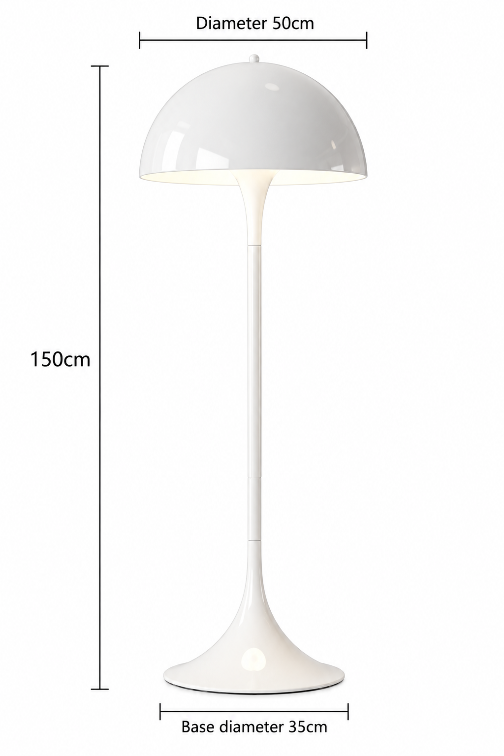 Lampada da tavolo Panthella – Lampada da tavolo a fungo Mid-Century con luce soffusa diffusa