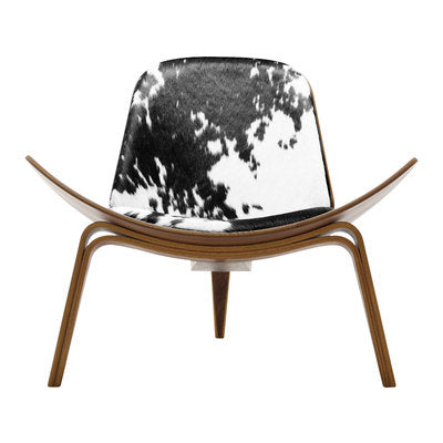 Nordic Shell Lounge Chair & Eames Dog Stool – Sculptural Mid-Century Modern Icons