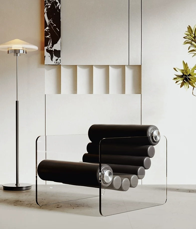 Italian Minimalist Acrylic Lounge Chair — A Transparent Fusion of Modern Design and Comfort