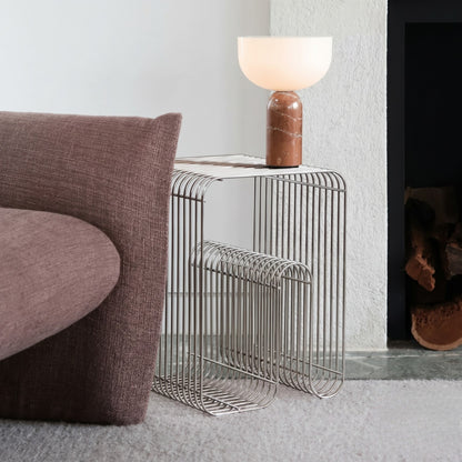 Minimalist Stainless Steel Wire Side Table – Geometry in Living