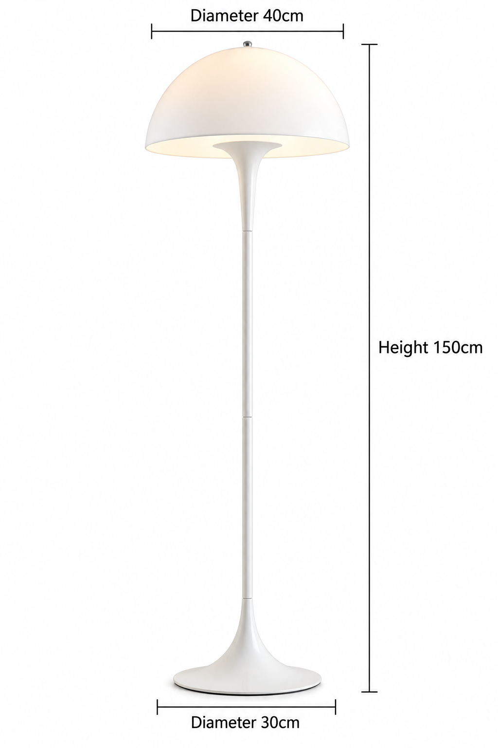 Lampada da tavolo Panthella – Lampada da tavolo a fungo Mid-Century con luce soffusa diffusa