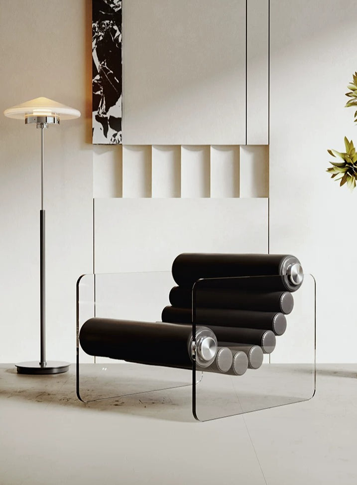 Italian Minimalist Acrylic Lounge Chair — A Transparent Fusion of Modern Design and Comfort
