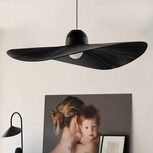 French Straw Hat Fabric Chandelier – Effortless Elegance & Timeless Style