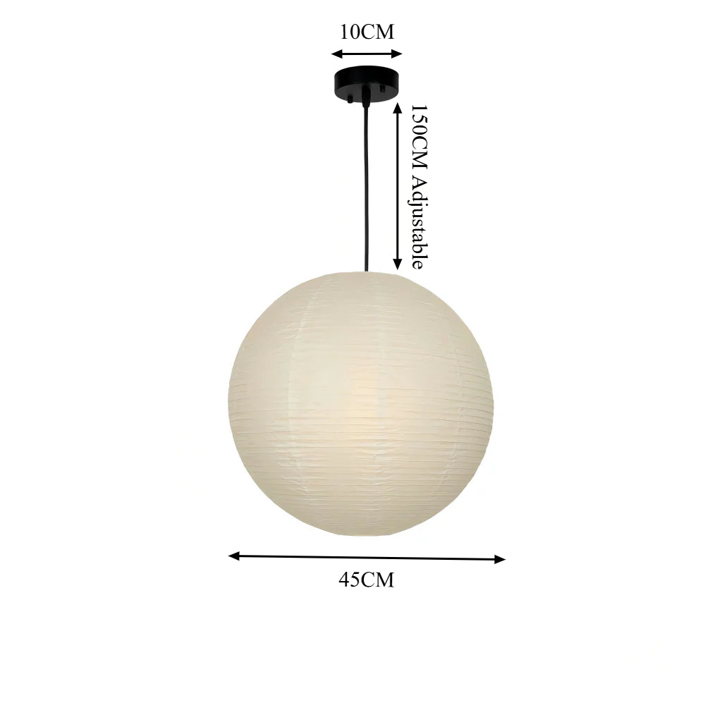 Noguchi-Style Rice Paper Pendant Lamp – Timeless Japanese Wabi-Sabi Design