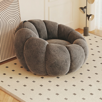 Pumpkin Bliss: sillón reclinable de suelo color crema para dormitorios y balcones acogedores