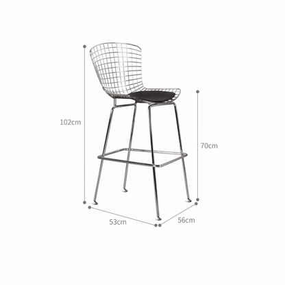 Mid-Century Modern Bauhaus Dining Chair — Minimalist Designer Steel Backrest Chair for Home